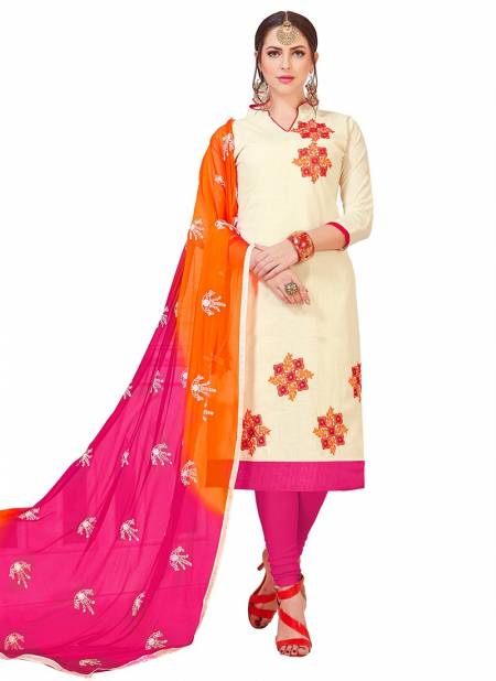 Off White Colour Maahi Rahul NX New Ethnic Wear Cotton Salwar Suit Collection 1001
